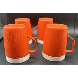 4 MCM Burnt Orange Vintage 60s' Arnoldware Thermo-mugs Camping Cups Glamping 3O